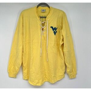 Yellow Long Sleeve Lace-Up Top